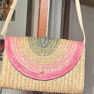 Colorful Straw Shoulder Bag